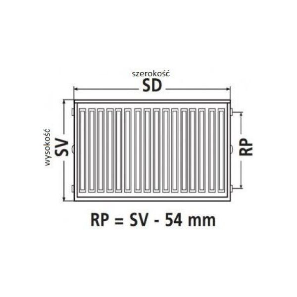 Kermi Grzejnik Therm X2 Profil-V 12 300 x 700mm (FTV120300701R1K)