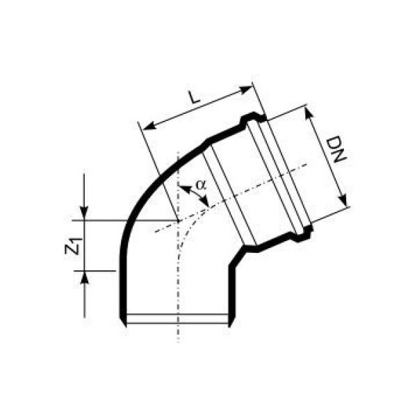 Magnaplast Kolano 30° kanalizacji wewnętrznej HTB 75mm (10910)