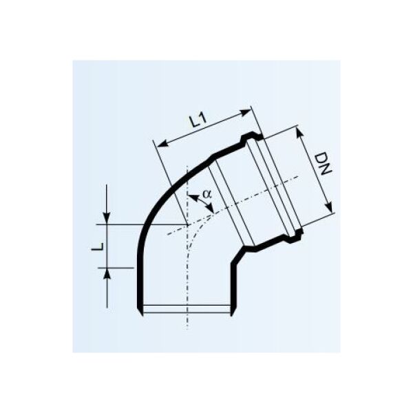 Magnaplast Kolano 45° kanalizacji wewnętrznej UdBB niskoszumowej 160mm (146453)