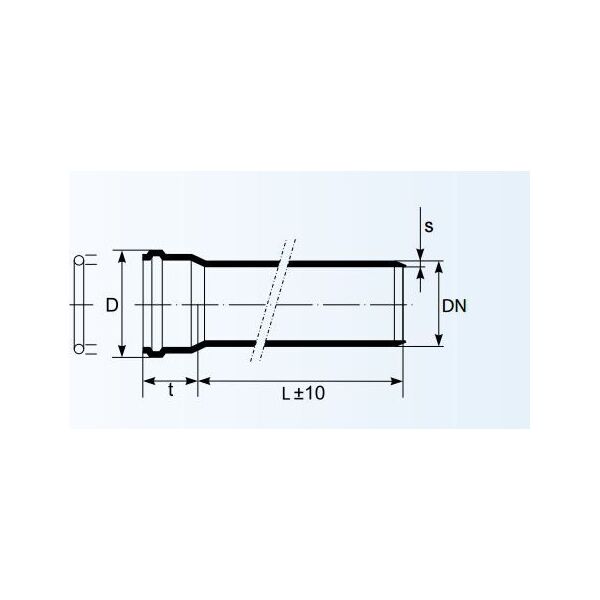 Magnaplast Rura z kielichem dBEM 75mm 0,5m (15120)