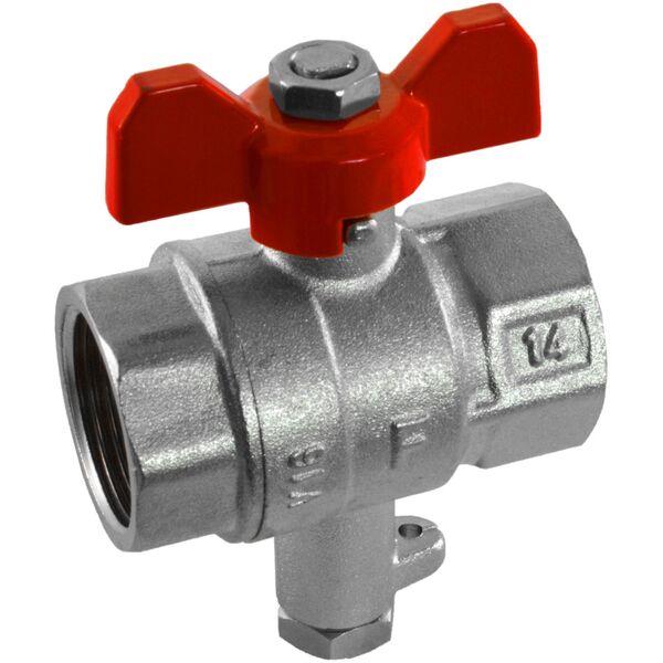 Ferro Kurek kulowy z trójnikiem do czujnika ciepłomierza 1/2'' KMT1