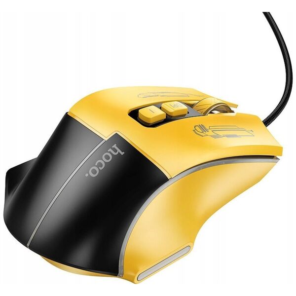 Mysz Hoco HOCO mysz komputerowa gamingowa przewodowa USB A 3600DPI GM31 czarno żółta