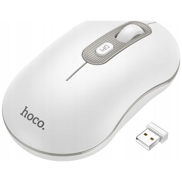 Mysz Hoco HOCO mysz komputerowa bezprzewodowa 2,4G 1600 dpi GM21 biała