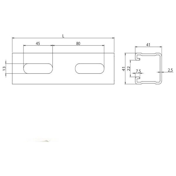 Niczuk Profil montażowy typ MF2,5 41 x 41 x 2,5mm długość 2000mm (0741412520)