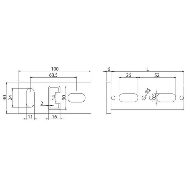 Niczuk Profil montażowy typu C2,0 30 x 16 x 2mm ze stopką dł. 416 mm (0930164000)