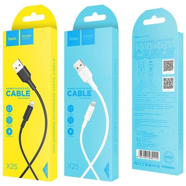 Kabel USB Hoco USB-A - microUSB 1 m Biały (6957531080114)