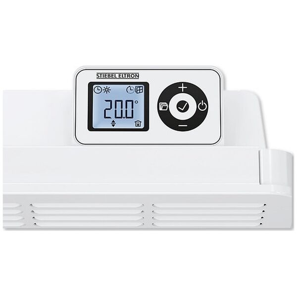 CWM 500 P - Konwektor wiszący 0,5 kW, programowalny tygodniowy panel ster. LCD, 4 tryby pracy, funkcja wykrywania otwartego okna, możliwość blokady, przewód przyłączeniowy z wtyczką