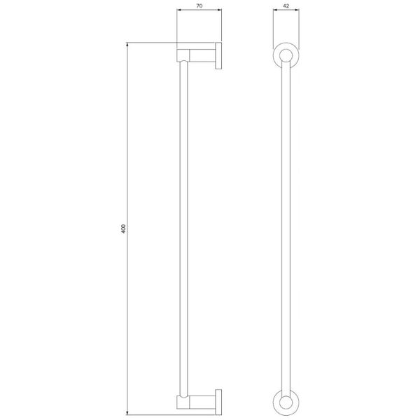 Wieszak na ręcznik, 40 cm, zoty szczotkowany, Modern Project