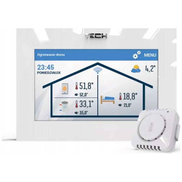 Regulator pokojowy WiFi z komunikacją OpenTherm biały ST-2801 WiFi