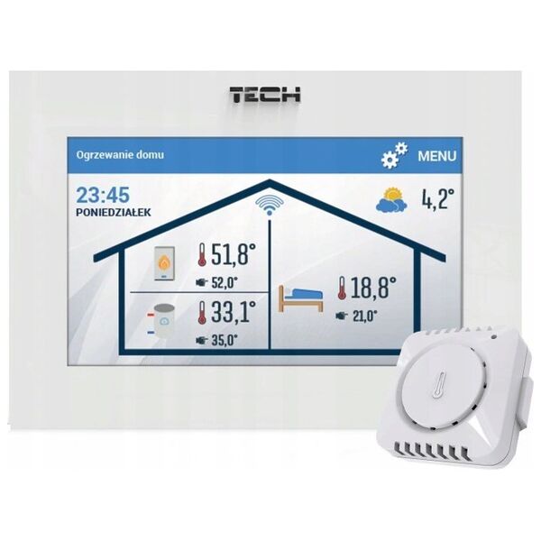 Regulator pokojowy WiFi z komunikacją OpenTherm biały ST-2801 WiFi