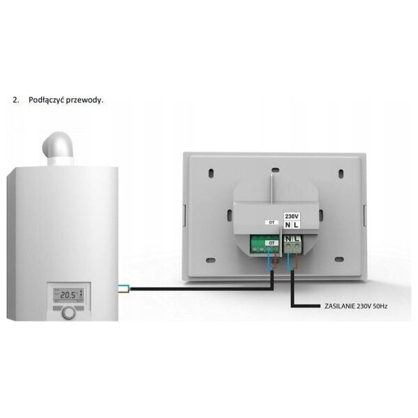 Regulator pokojowy WiFi z komunikacją OpenTherm biały ST-2801 WiFi
