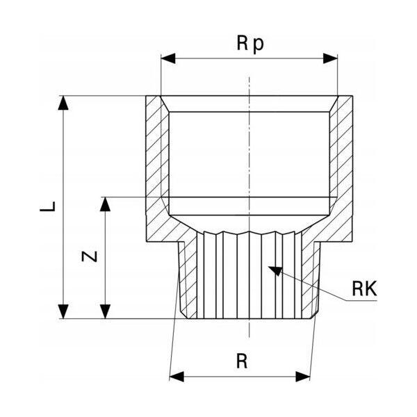 Element redukcyjny 3/8 x 1/2 braz / blyszczacyŁącznik do rur