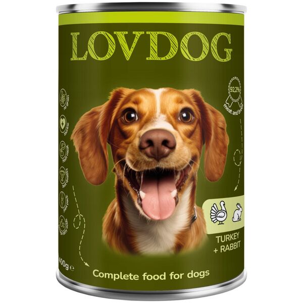 Lovdog Turkey & Rabbit puszka 400g