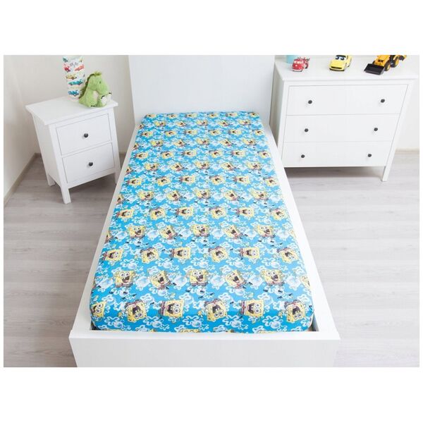 Paklodė su guma Sponge Bob 90 x 200 + 25 cm