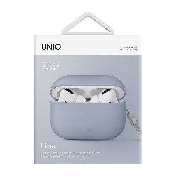 UNIQ Lino - etui silikonowe do AirPods Pro 2 niebieskie - Gwarancja bezpieczeństwa. Proste raty. Bezpłatna wysyłka od 170 zł.