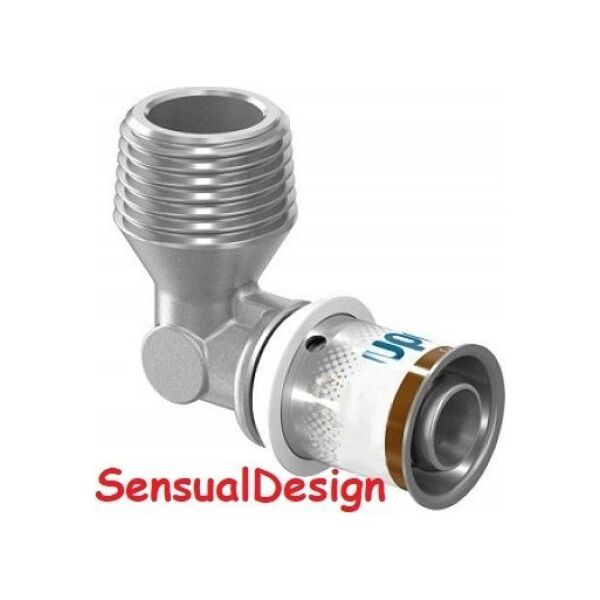 Uponor S-Press PLUS kolano z gwintem zewn. 20-R1/2MT