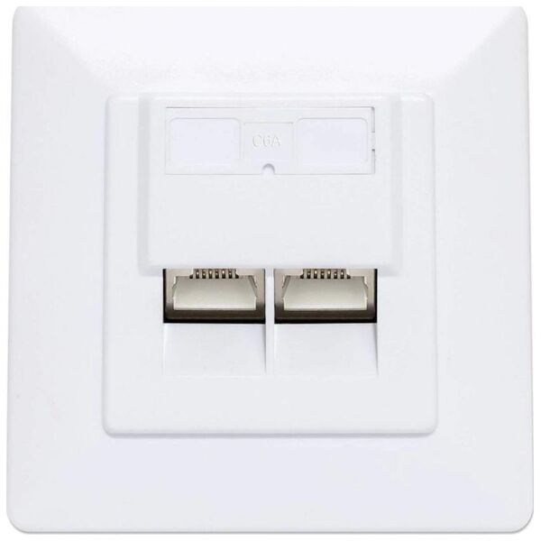 Intellinet Network Solutions Intellinet Gniazdo sieciowe podtynkowe 2x RJ45 Cat6a 10G, STP, białe