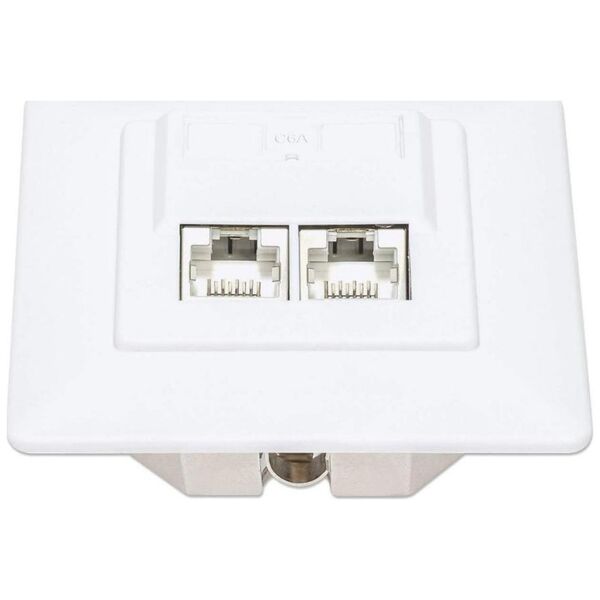Intellinet Network Solutions Intellinet Gniazdo sieciowe podtynkowe 2x RJ45 Cat6a 10G, STP, białe