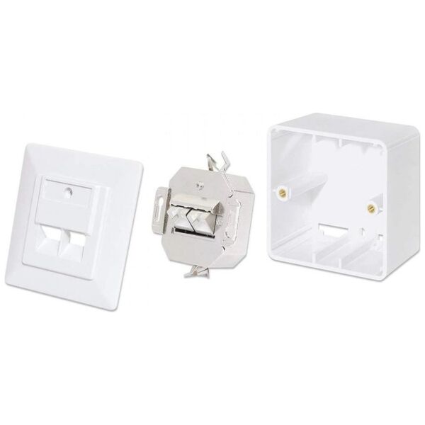 Intellinet Network Solutions Intellinet Gniazdo sieciowe podtynkowe 2x RJ45 Cat6a 10G, STP, białe
