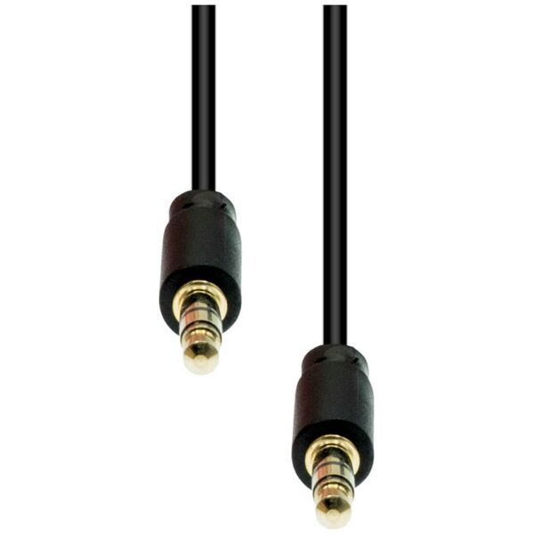 ProXtend Mini-Jack 4-pin Slim Cable M-M Black 0,5M 12745145 5714590026863