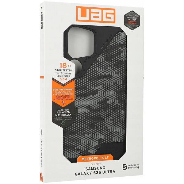 UAG Urban Armor Gear futerał METROPOLIS LT MAGNET z wbudowanym modułem magnetycznym do SAMSUNG S25 Ultra 5G micro hex camo graphite