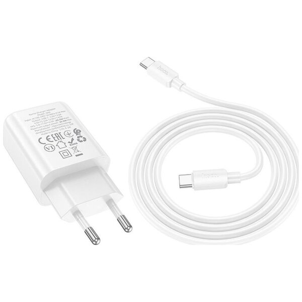 HOCO ładowarka sieciowa Typ C + kabel Typ C do Lightning PD QC 20W N60 biała