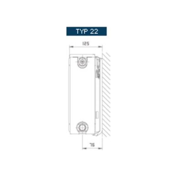 Stelrad Grzejniki dolnozasilane NOVELLO 22 z wbudowanym zaworem termostatycznym 300x600 - GR-ST-N-22060