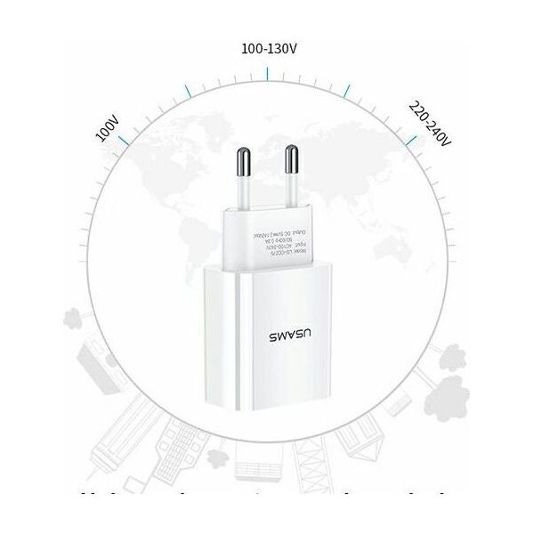 Ładowarka Usams T18 1x USB-A 2.1 A (CC075TC01)
