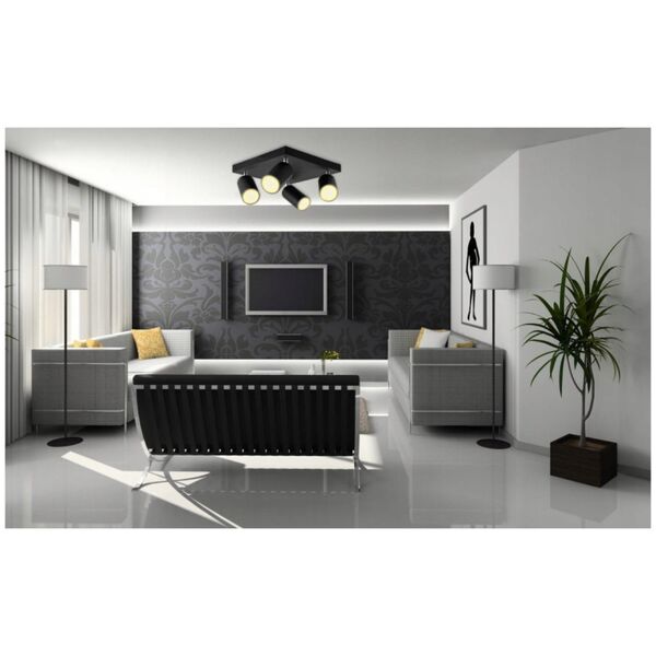 Lampa sufitowa Masterled Bardo lampa sufitowa (spot) 4-punktowa czarna/chrom