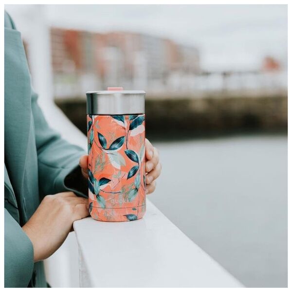 Quokka Boost Coffee Tumbler - Kubek termiczny ze stali nierdzewnej z zaparzaczem 400 ml (Exotic Pink)