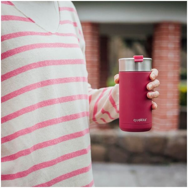 Quokka Quokka Boost Coffee Tumbler - Kubek termiczny ze stali nierdzewnej z zaparzaczem 400 ml (Maroon)