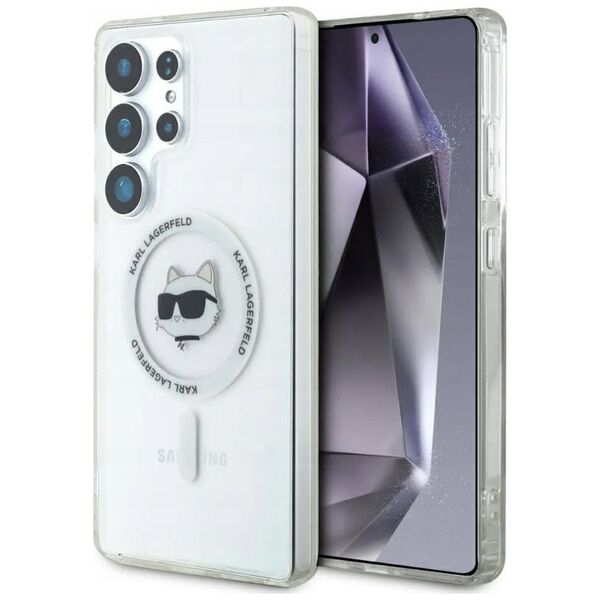 KARL LAGERFELD futerał do SAMSUNG S25 Ultra KLHMS25LHLSCHH (Magnetic IML Metal Choupette Head) biały