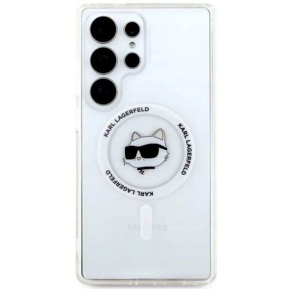 KARL LAGERFELD futerał do SAMSUNG S25 Ultra KLHMS25LHLSCHH (Magnetic IML Metal Choupette Head) biały