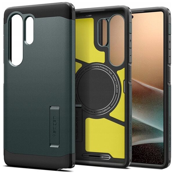 Etui Spigen Tough Armor MagSafe do        Samsung Galaxy S25 Ultra zielony