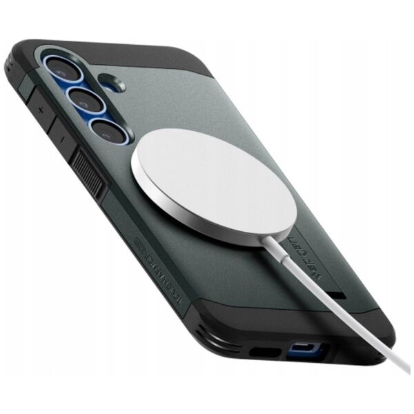 Etui Spigen Tough Armor MagSafe do        Samsung Galaxy S25+ zielony