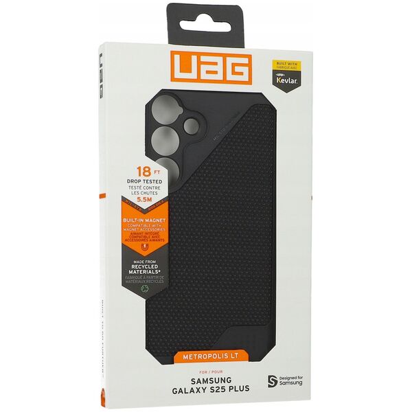 UAG Urban Armor Gear futerał METROPOLIS LT MAGNET z wbudowanym modułem magnetycznym do SAMSUNG S25 Plus 5G kevlar black