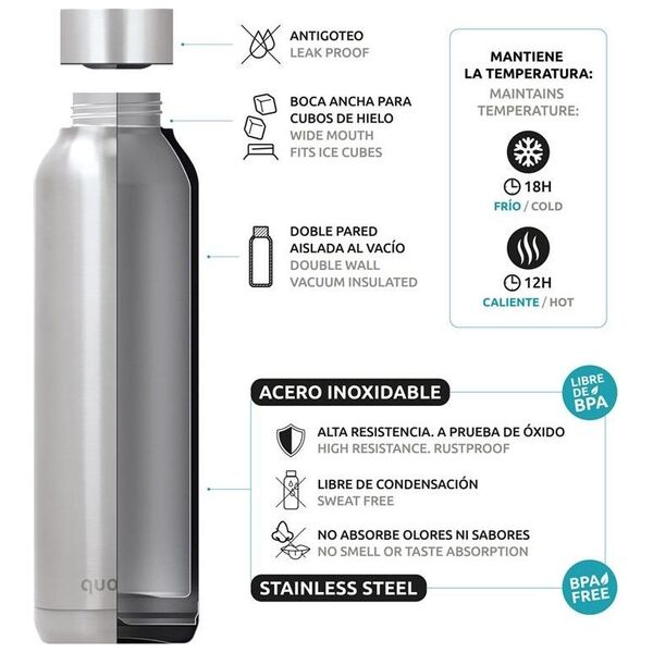 Quokka Quokka Solid - Butelka termiczna ze stali nierdzewnej 630 ml (Sleek Rose Gold)