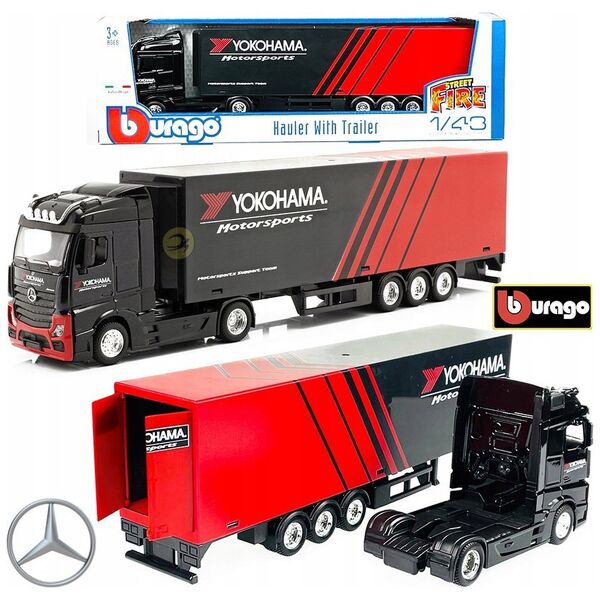 Bburago BBURAGO 1:43 haulers with trailer M-B Actros Gigaspace, 18-31460/18-31480