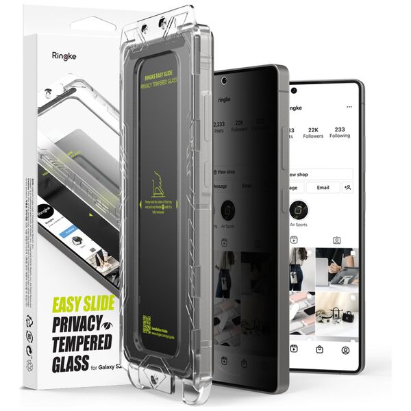Ringke Cover for Samsung Galaxy S25 Ultra (set of 2) - Ringke Easy Slide Privacy Tempered Glass - Black 8800274969476 έως 12 άτοκες Δόσεις