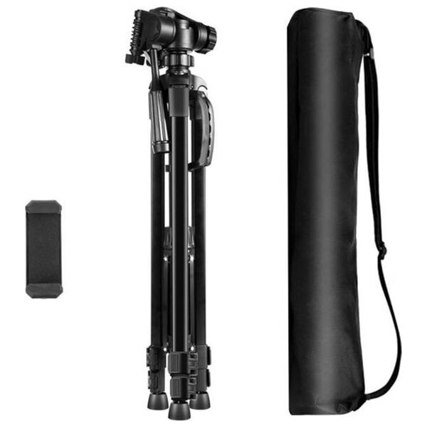 Statyw Puluz Statyw / Tripod z głowicą 3D 360° + uchwyt na telefon PU3096B