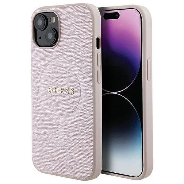 Guess Guess GUHMP15MPSAHMCP iPhone 15 Plus 6.7" różowy/pink hardcase Saffiano MagSafe