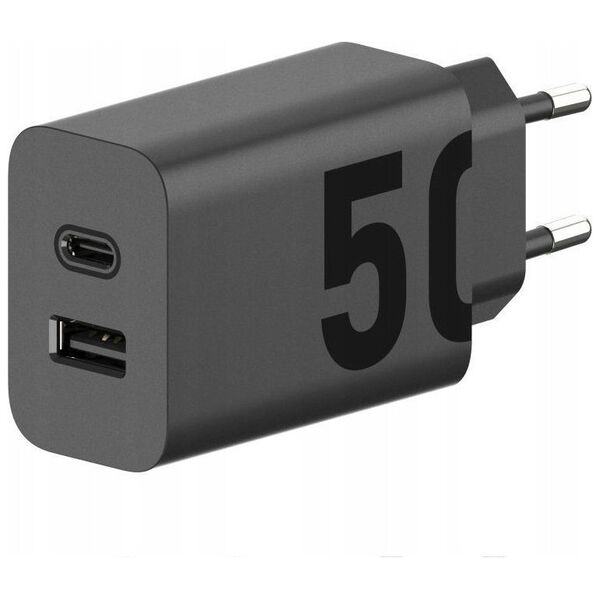 Ładowarka Motorola Motorola Charger TurboPower 50W Duo USB-C + USB-A  w/ USB-C cable, Black