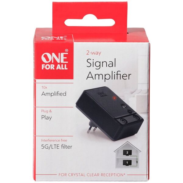 System przekazu sygnału AV One For All One for all signal amplifier double (black, 2 outputs)