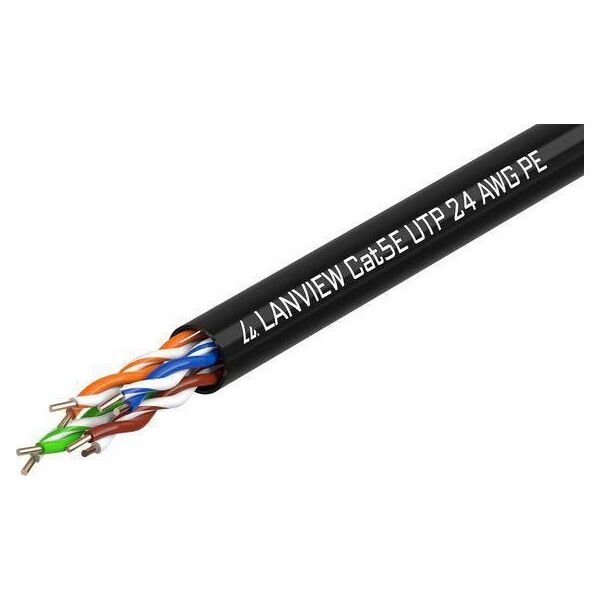 Lanview Lanview LVN122149 kabel sieciowy Czarny 305 m Cat5e U/UTP (UTP)