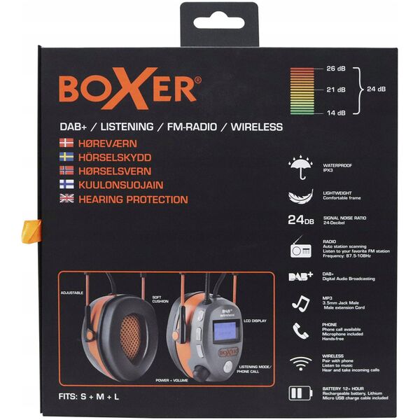 Wentylator BOXER Høreværn med Bluetooth og DAB-/FM-radio