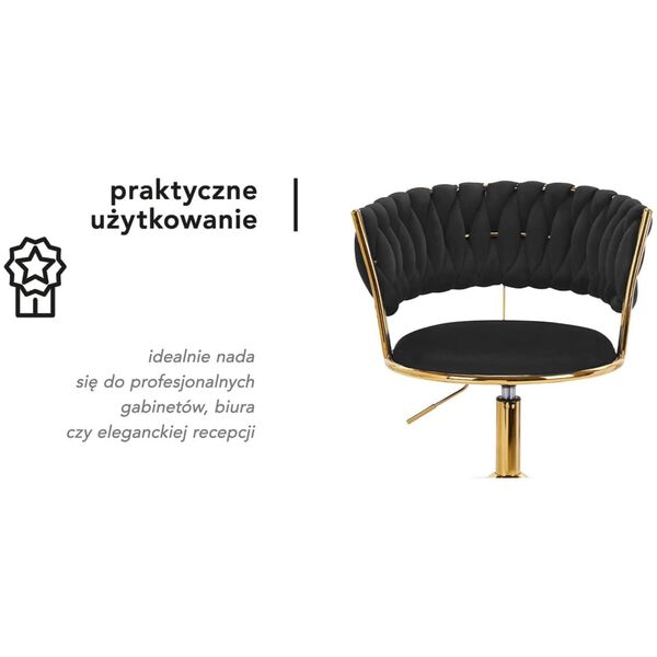 Activeshop 4Rico krzesło obrotowe QS-GW01G aksamit czarne