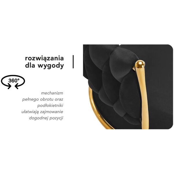 Activeshop 4Rico krzesło obrotowe QS-GW01G aksamit czarne