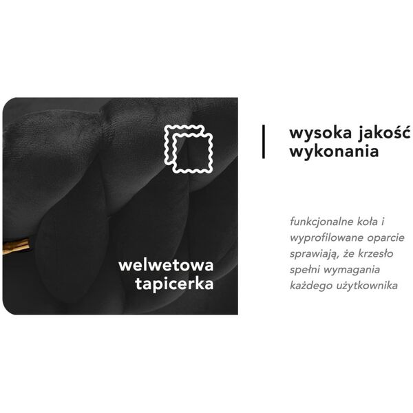 Activeshop 4Rico krzesło obrotowe QS-GW01G aksamit czarne