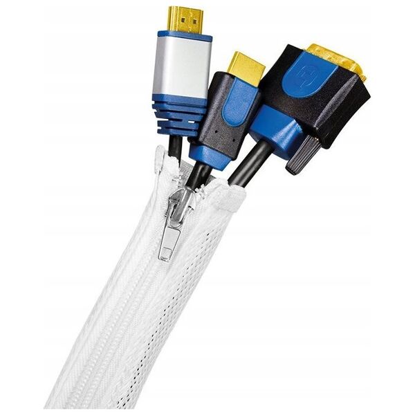 LogiLink LogiLink Kabelschlauch 0,5 mm mit Reißverschluss 5 m weiß