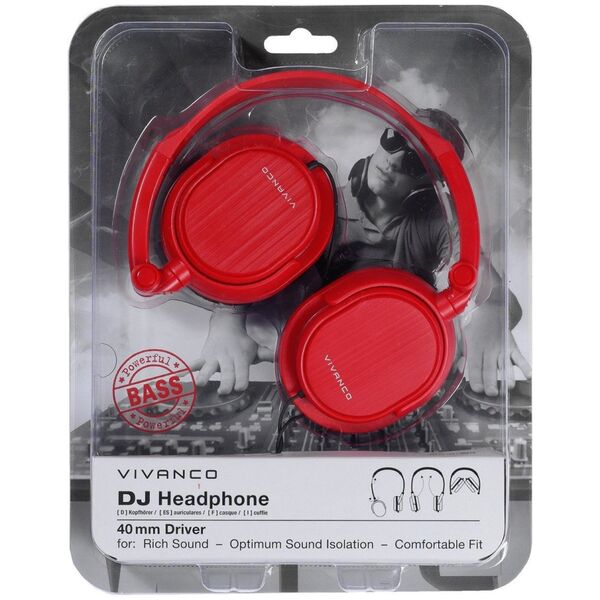 Vivanco headphones DJ20, red (36516)